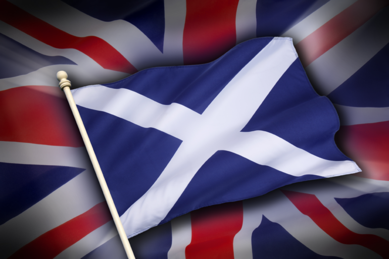 14014246 flags of the united kingdom and scotland scottish independence 1