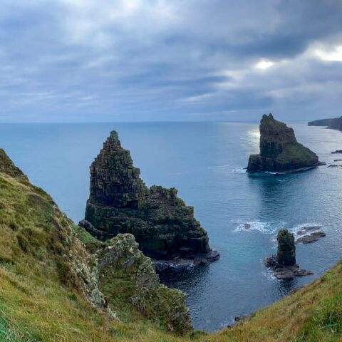 The sea stacks of Duncansby Head, the most northeasterly part of Scotland and slightly northeast of John O'Groats in Caithness