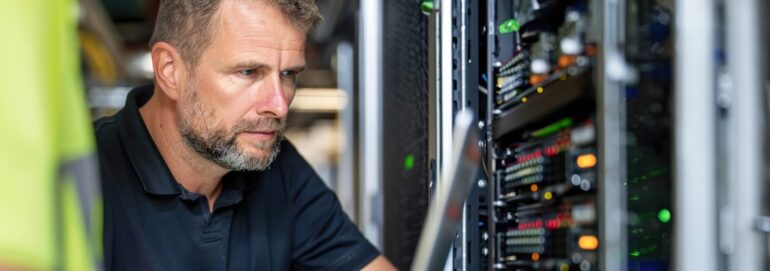 91550682 a technician checks the performance of a grid scale energy storage solution integration of renewable energy into the power grid