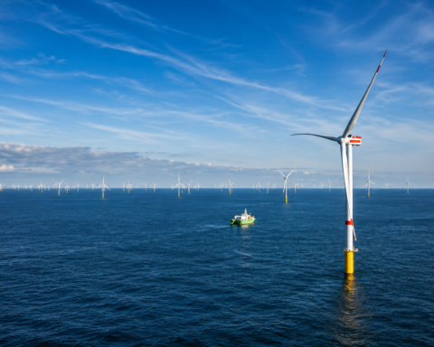 wind turbines in the sea