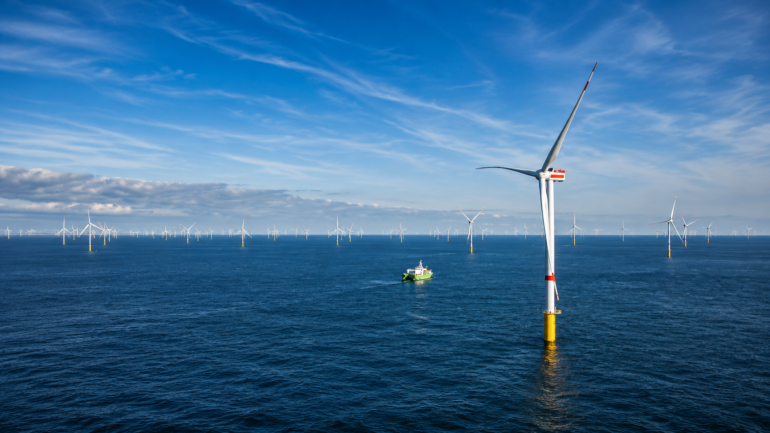 wind turbines in the sea