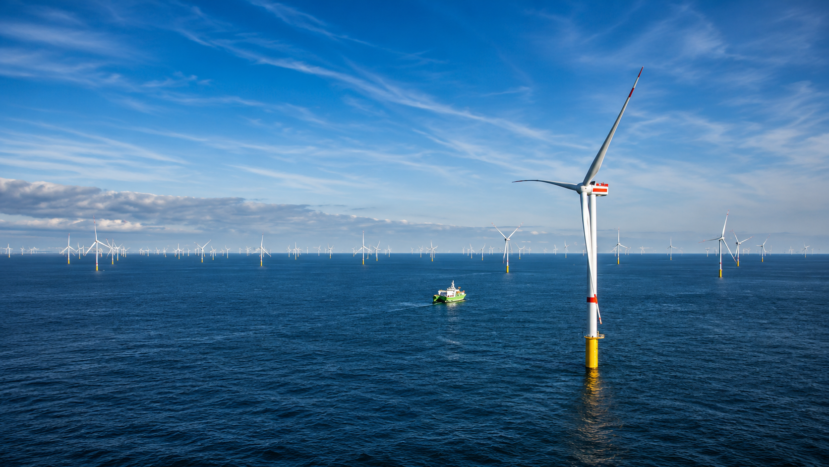 wind turbines in the sea