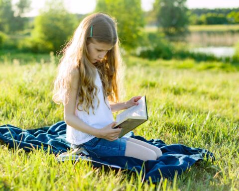 girl reading book