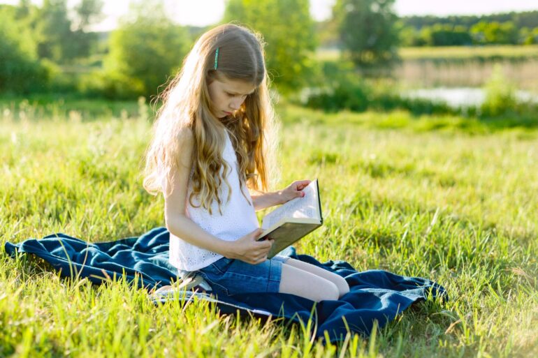 girl reading book