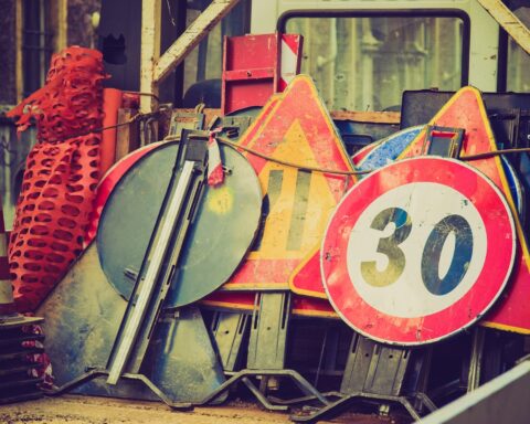 Roadworks signs