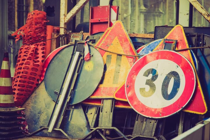 Roadworks signs