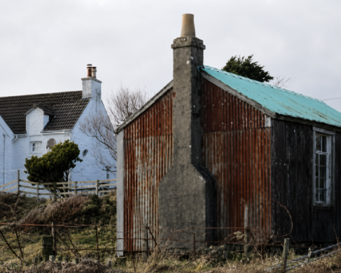 The former Uisken side-school in the Ross of Mull, where as many as 29 pupils were once taught in a 10ft-by-10ft corrugated-metal classroom. Flora MacInnes, remembered by pupils as Miss MacInnes, began her teaching career there and was qualified to teach in both English and Gaelic. Source: Ross of Mull Historical Centre, Annual Report and Newsletter – Autumn 2020.