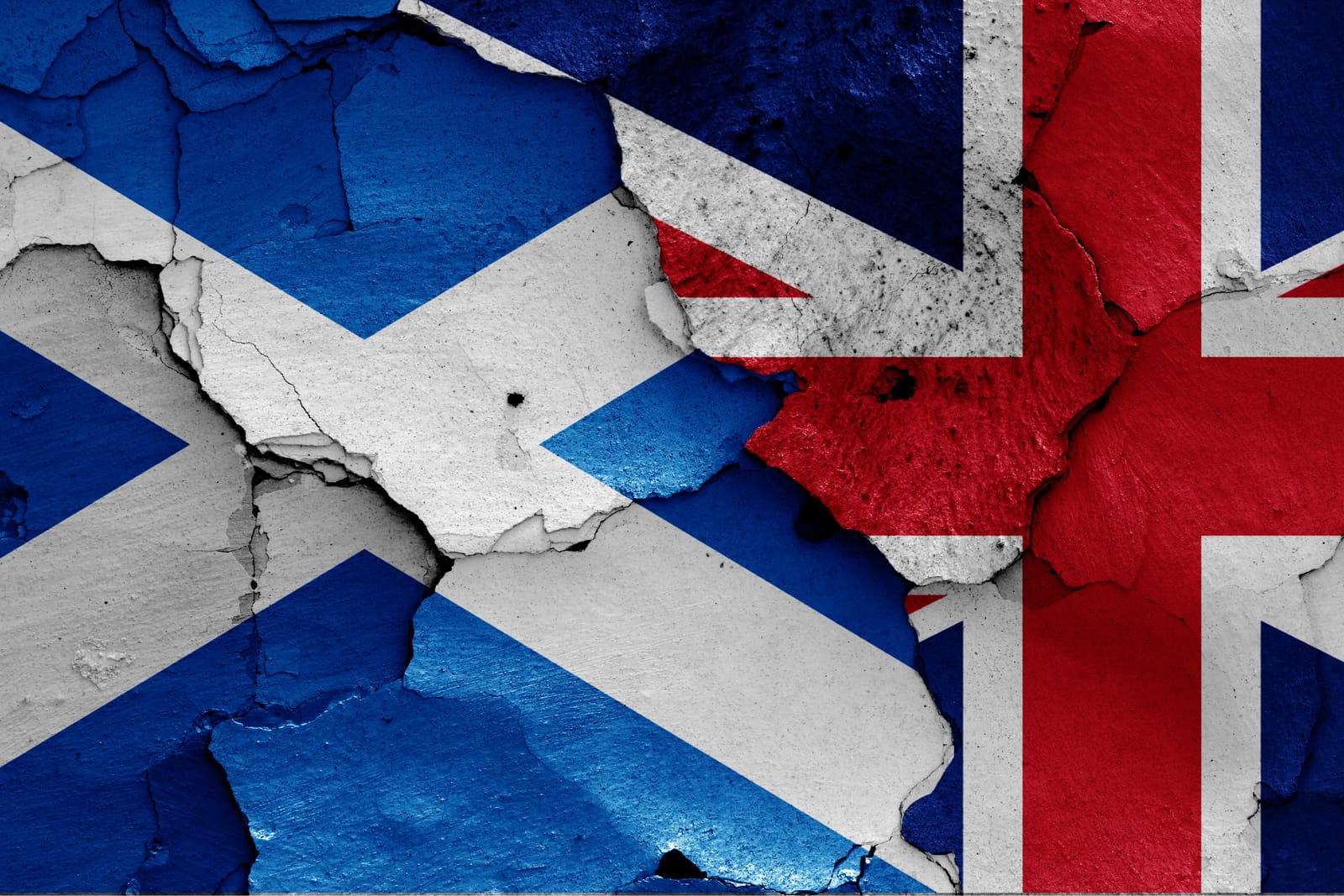Scottish flag and UK flag.