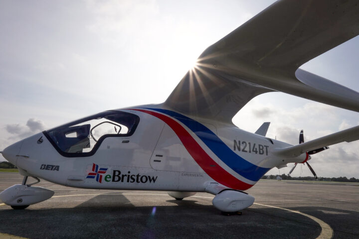 BETA Technologies’ ALIA CTOL (CX300) aircraft, selected for Project SEAN demonstration flights across Scotland’s Highlands and Islands.