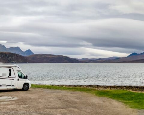 91346482 motorhome at kyle of tongue sutherland scotland
