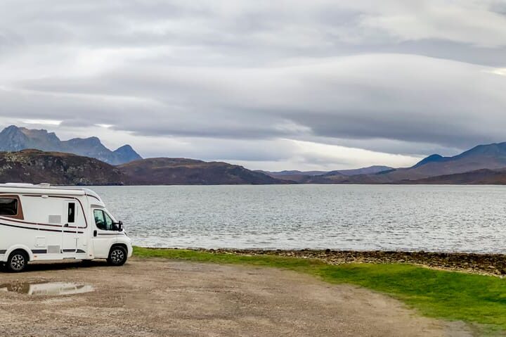 91346482 motorhome at kyle of tongue sutherland scotland