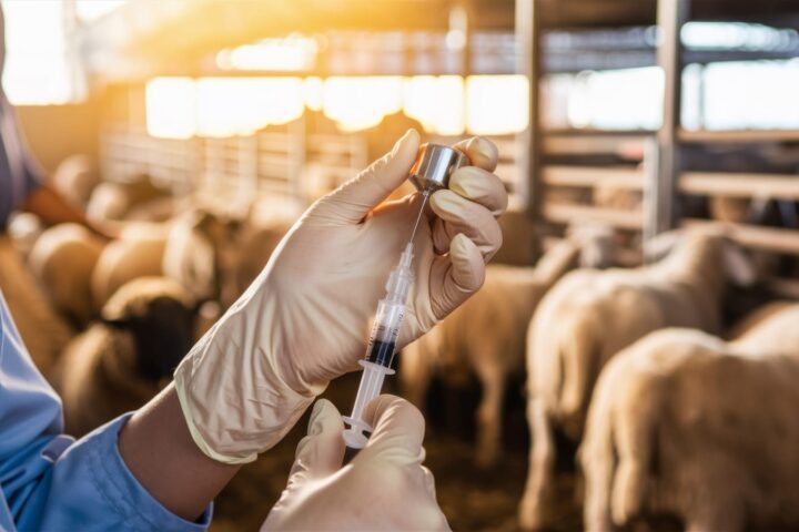 91959854 veterinary injection on the farm
