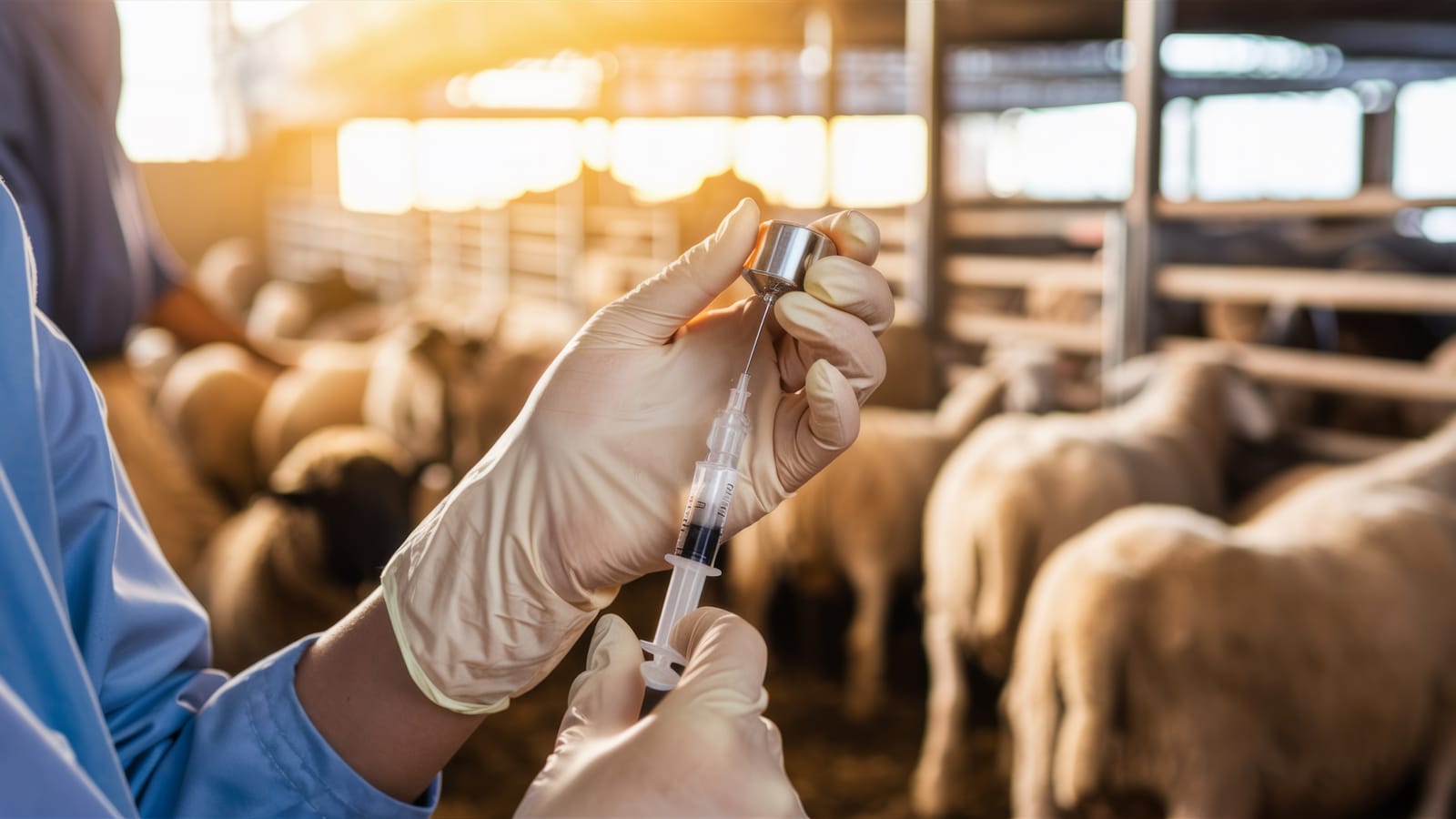 91959854 veterinary injection on the farm