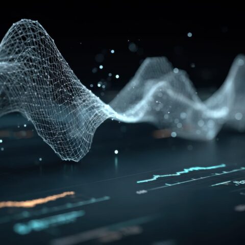 102616216 a futuristic digital heads up display interface isometric digital grid
