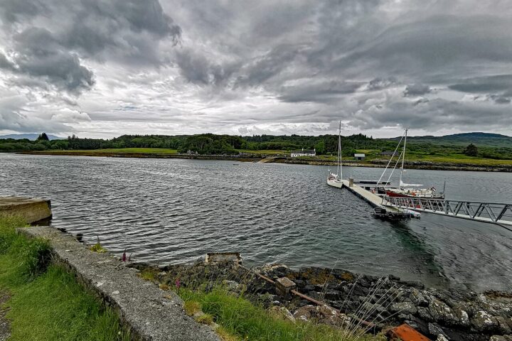 The Ulva ferry crossing between the Isle of Ulva and Mull, used as part of the school transport route. Photo: PaulT / Wikimedia Commons, CC BY SA 4.0