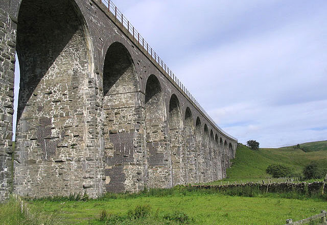 Caption: Shankend Viaduct south of Hawick, part of the former Waverley Route between Edinburgh and Carlisle. The line closed in 1969; the surviving viaduct stands on the corridor