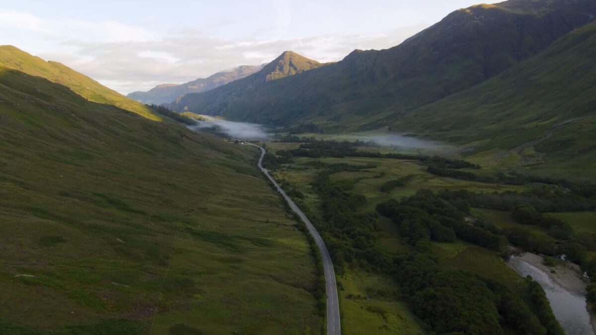 The A87 through the Highlands. Transport Scotland’s biodiversity strategy applies across the trunk road network, while its largest current road building programmes include the A9