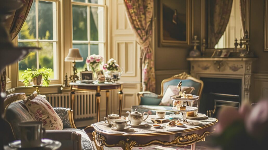 90879664 delightful afternoon tea with cakes and pastries