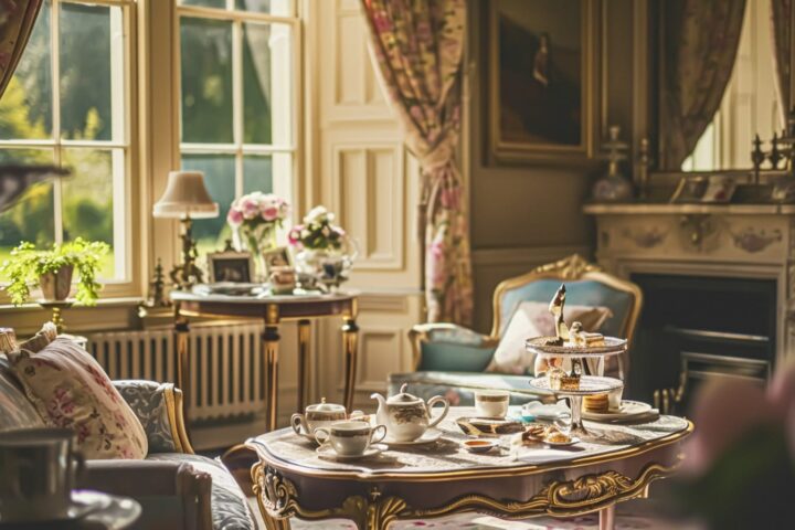90879664 delightful afternoon tea with cakes and pastries