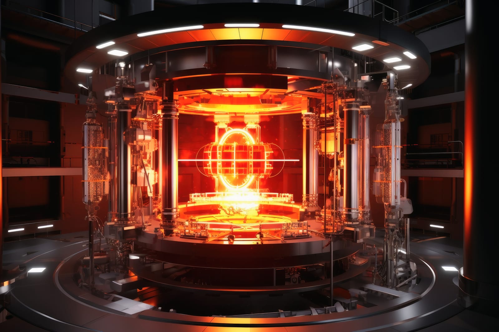 91279544 a nuclear fusion reactor in progress producing energy