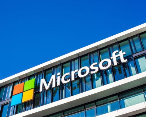 93064936 microsoft logo at office building munich germany